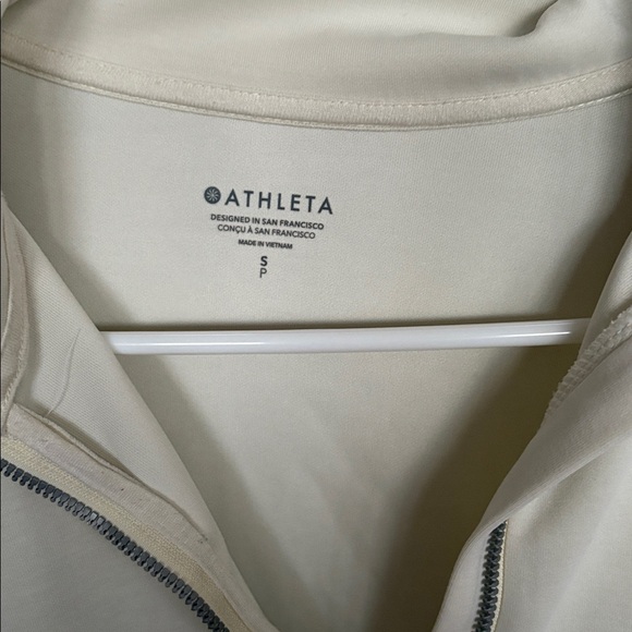 Athleta Women’s Soft Half Zip Pullover Sweatshirt Cream White Size S - Picture 3 of 7